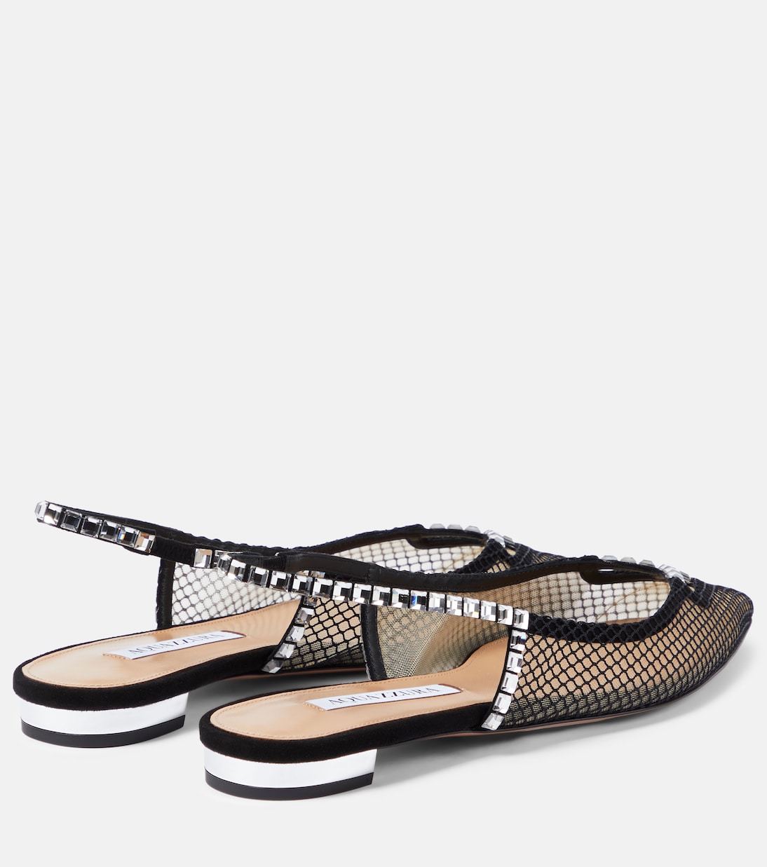 Forbidden Love mesh and suede slingback flats | Aquazzura