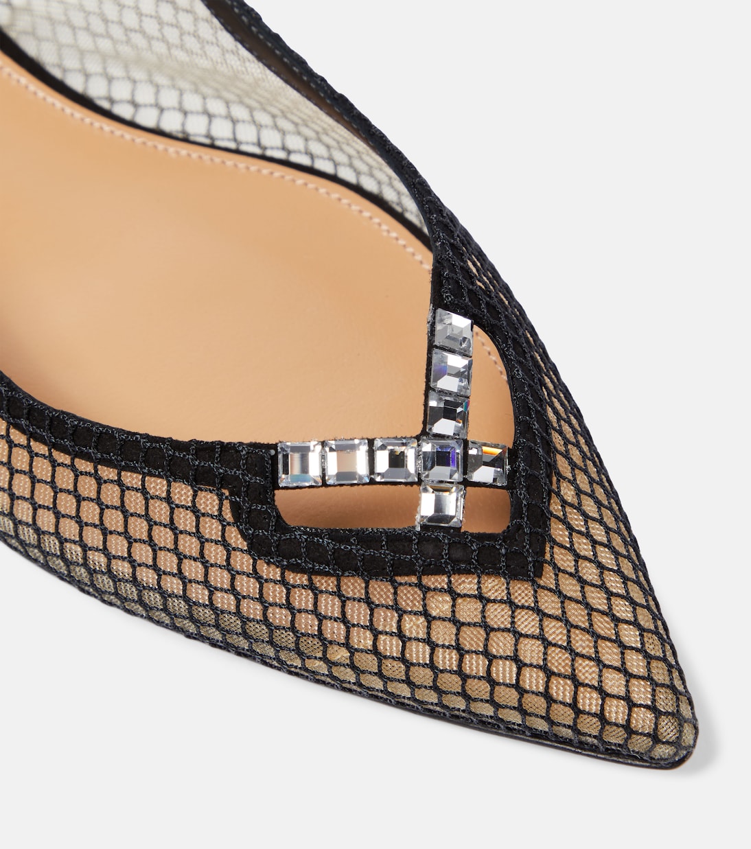 Forbidden Love mesh and suede slingback flats | Aquazzura