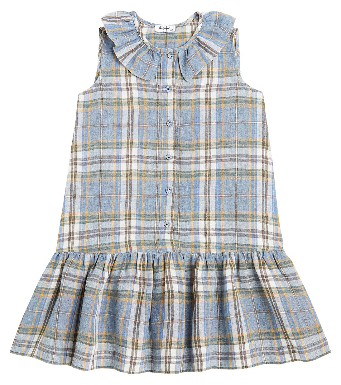 Checked linen dress | Il Gufo