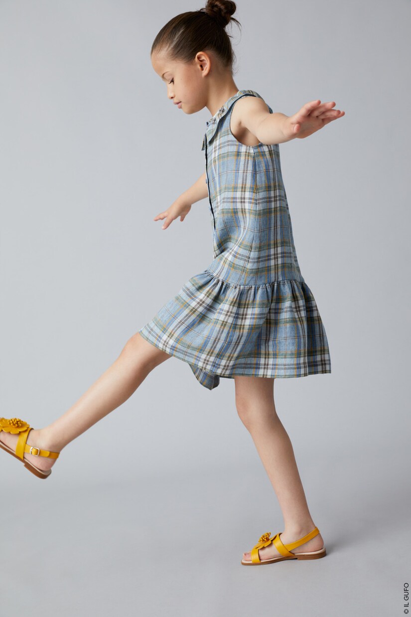 Checked linen dress | Il Gufo