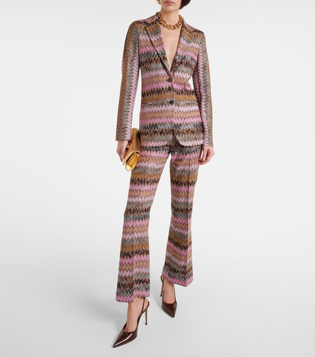 Pantaloni flared in lamé a zig-zag | Missoni