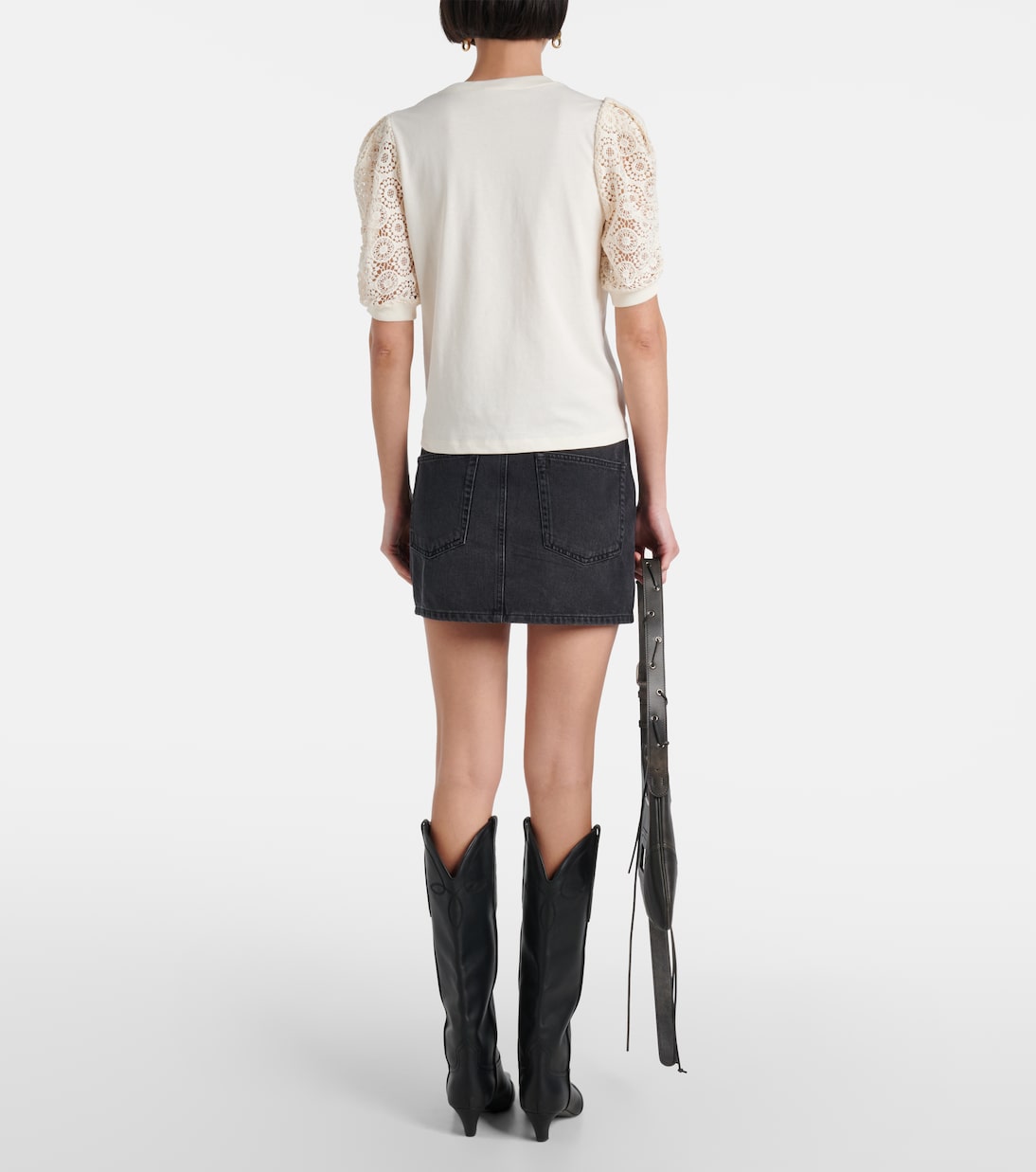 Top Frankie aus Baumwoll-Jersey mit Spitze | Frame