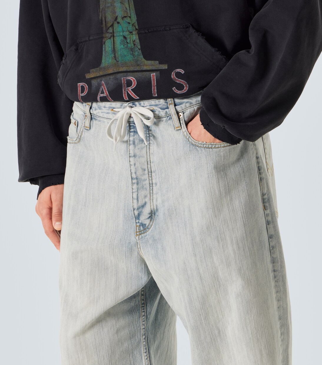 Mid-rise cotton twill wide-leg pants | Balenciaga