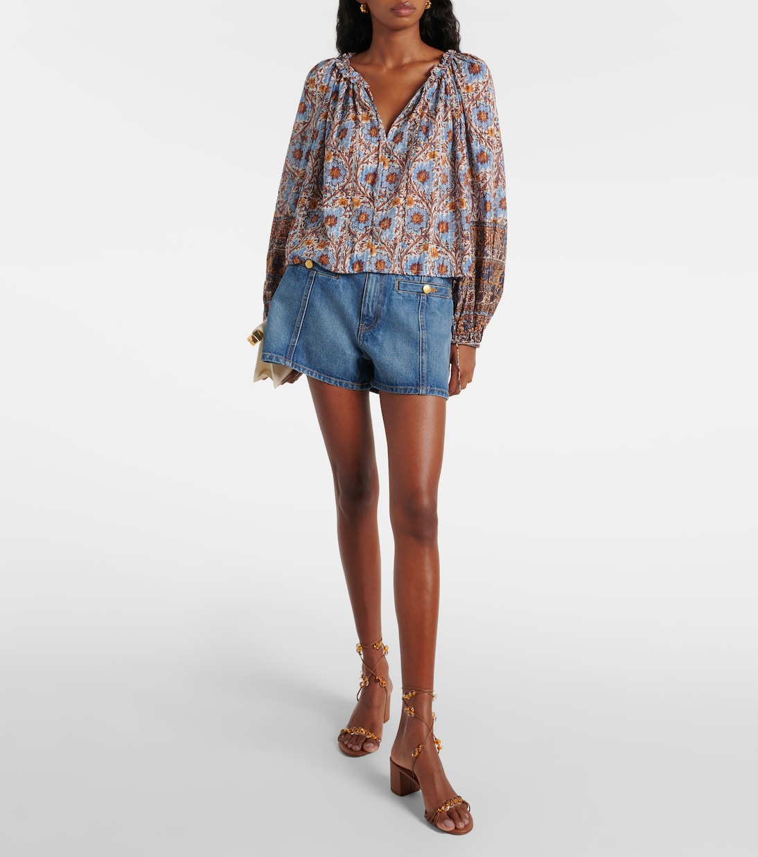 Bedruckte Bluse Silva aus einem Baumwollgemisch | Ulla Johnson