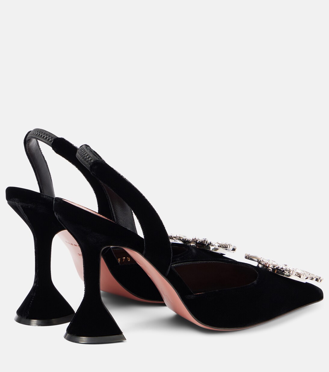 Begum 95 embellished velvet slingback pumps | Amina Muaddi