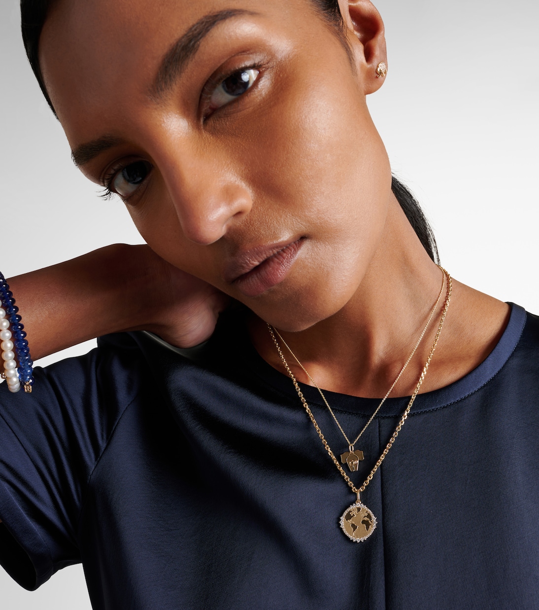 Elephant Tail 14kt gold necklace with diamonds | Sydney Evan