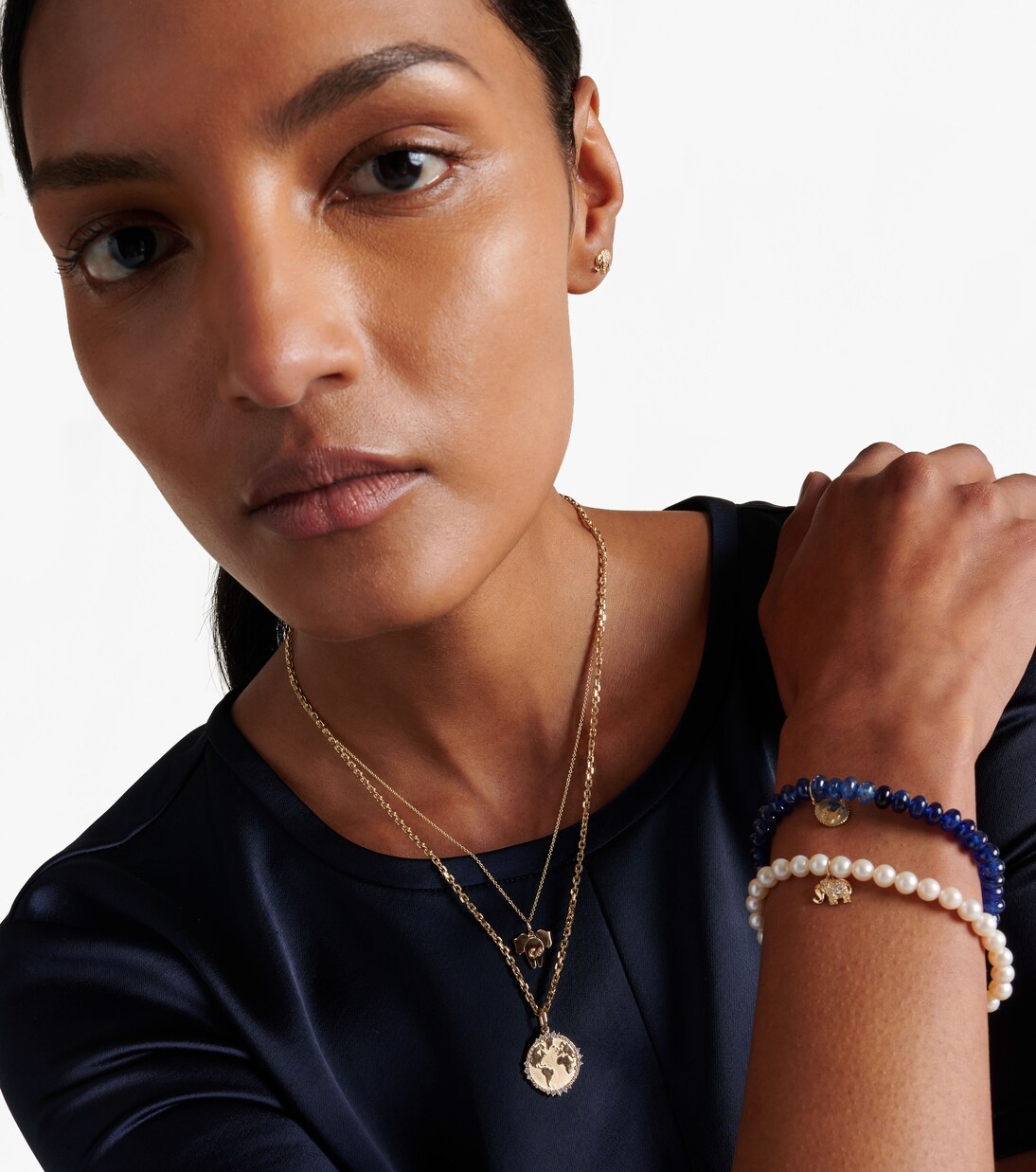 Elephant Tail 14kt gold necklace with diamonds | Sydney Evan