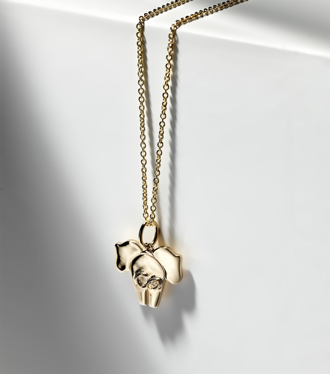 Elephant Tail 14kt gold necklace with diamonds | Sydney Evan