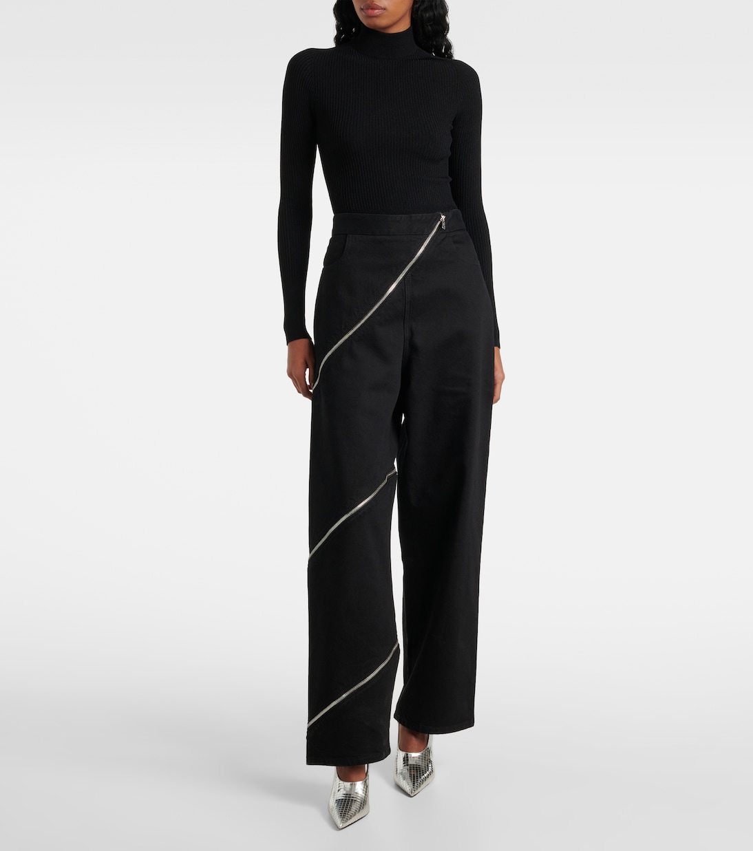 Pantaloni a gamba larga Spiral in cotone | Alaïa