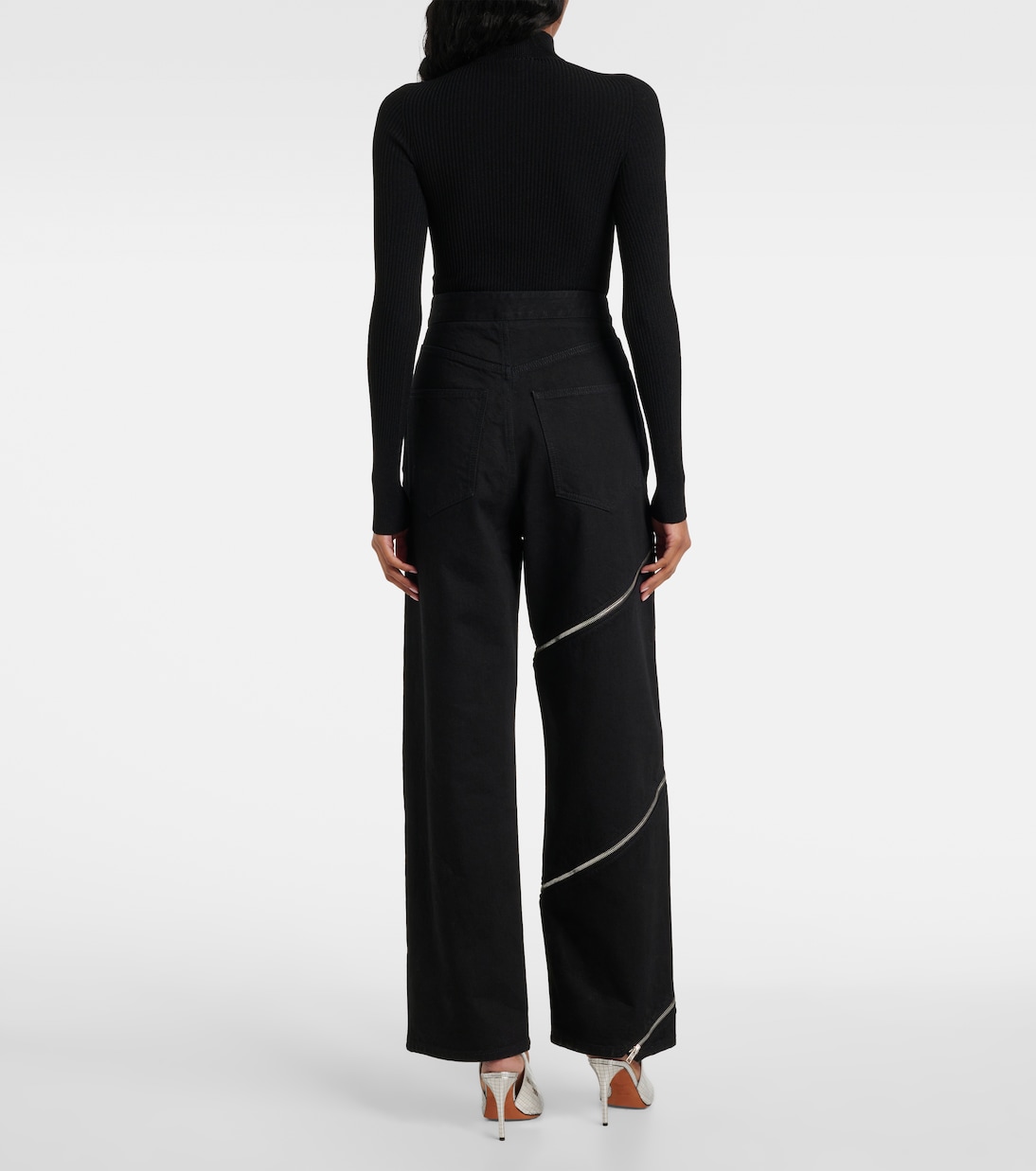 Pantaloni a gamba larga Spiral in cotone | Alaïa