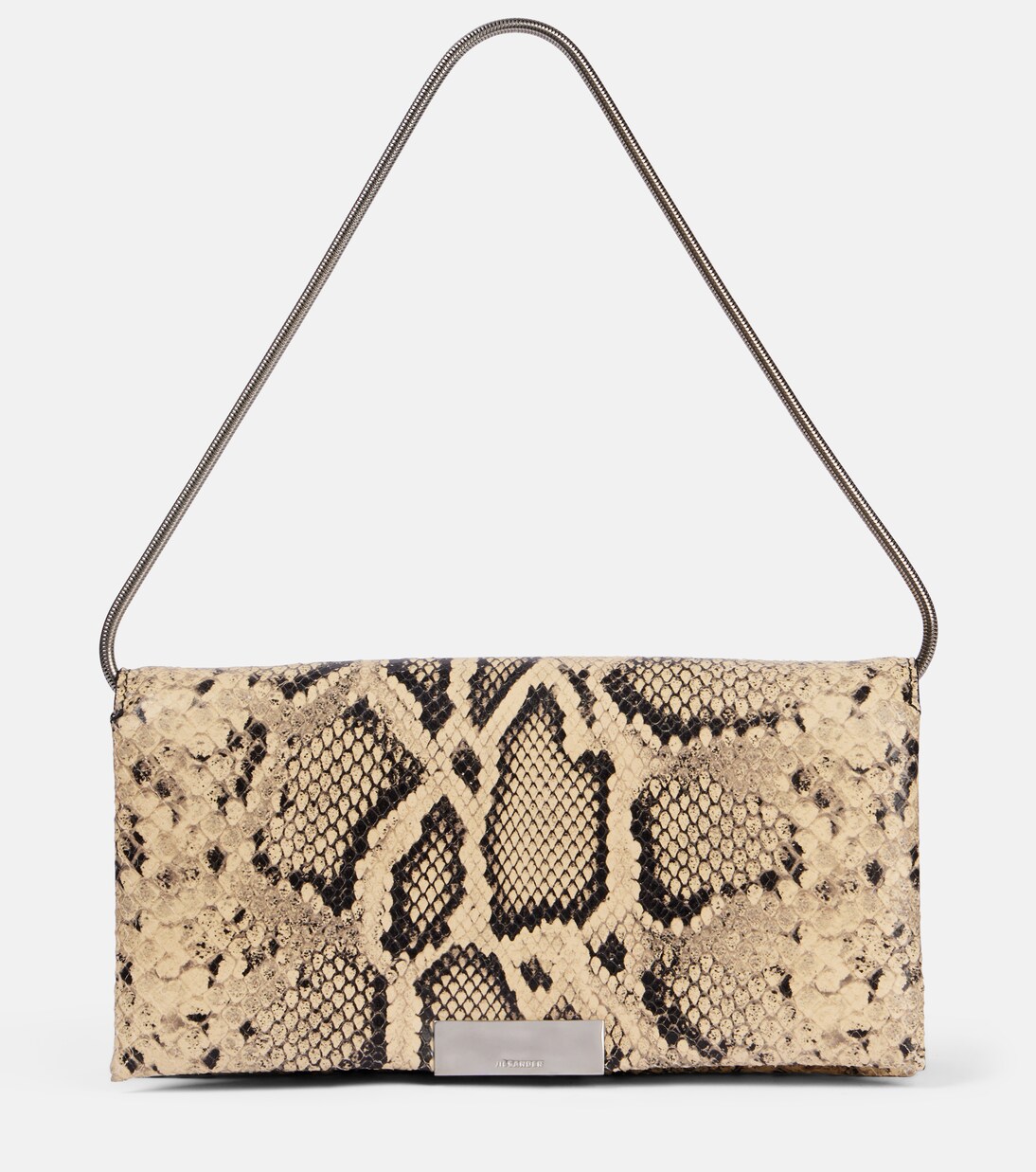 Carnet snake-effect leather clutch | Jil Sander