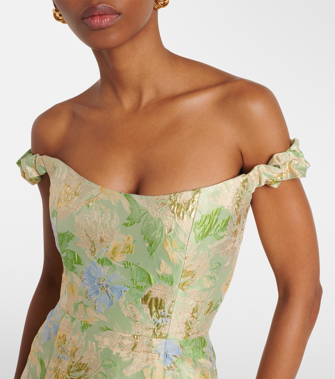 Floral brocade midi dress | Markarian