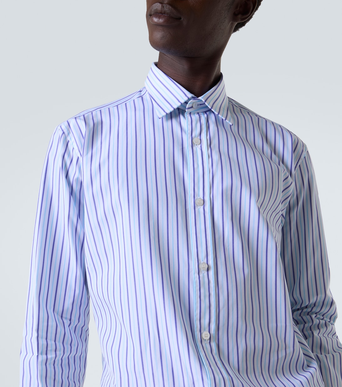 Striped cotton poplin shirt | Charvet