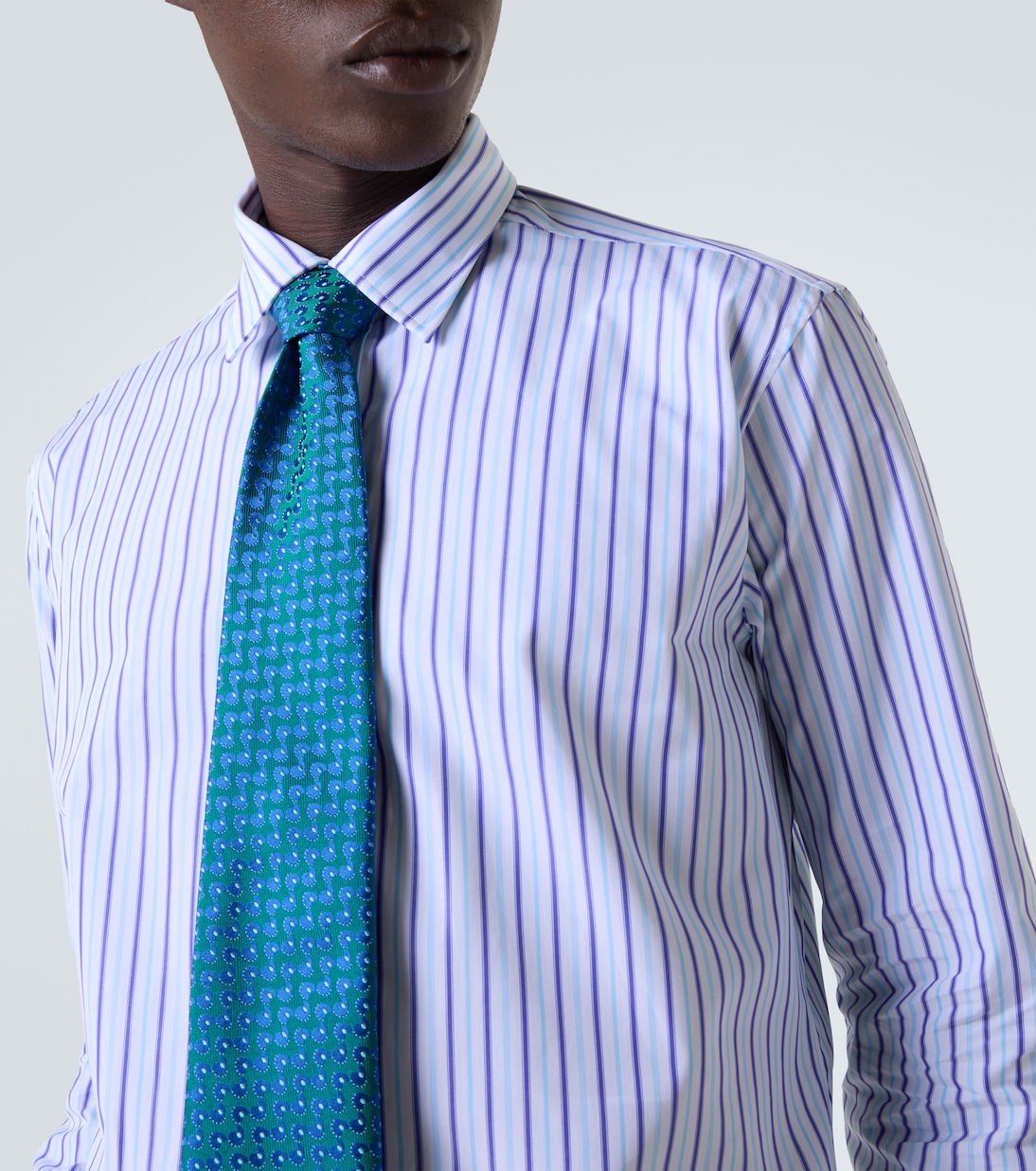 Striped cotton poplin shirt | Charvet