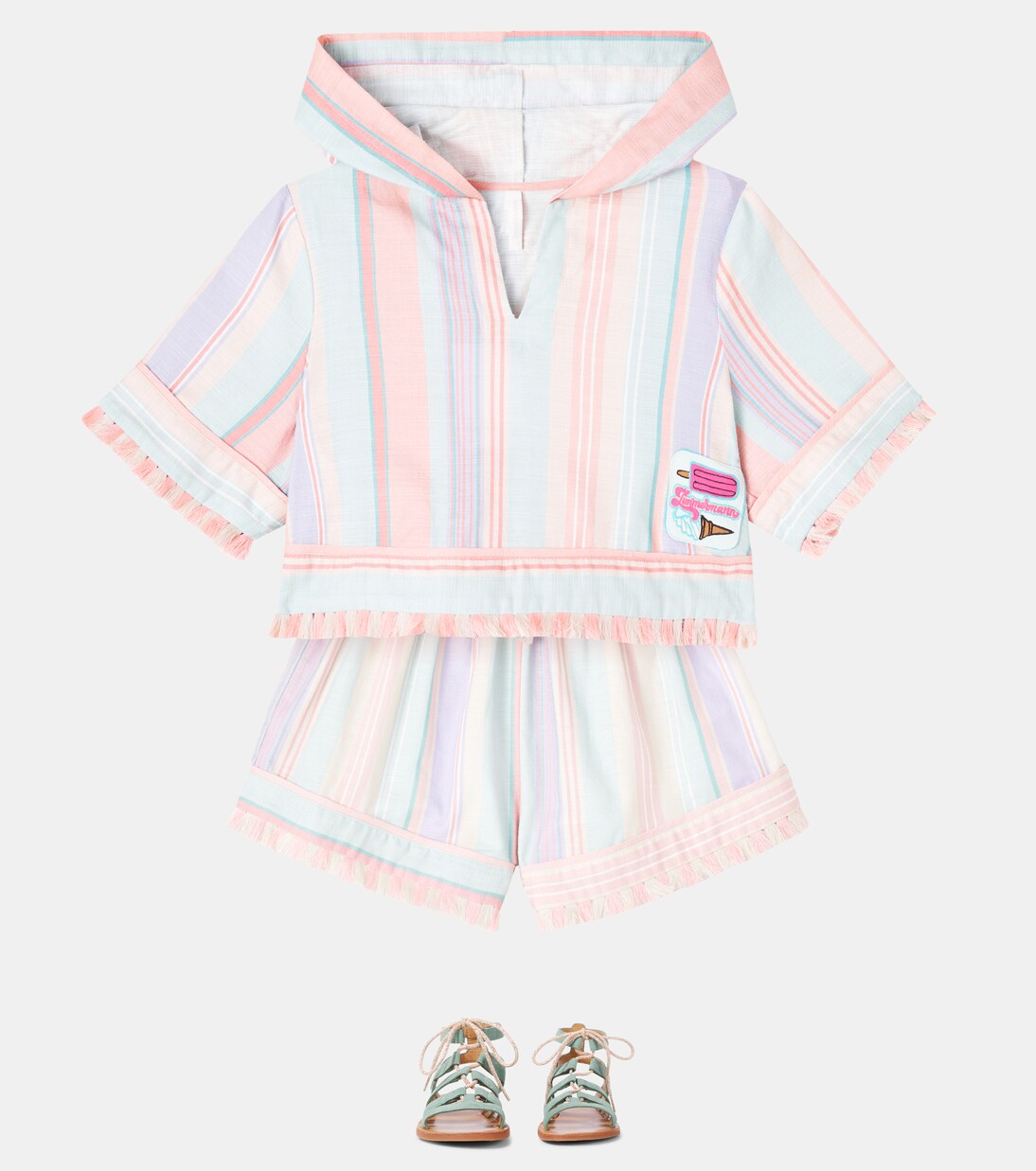 Cascadian striped hooded top | Zimmermann Kids
