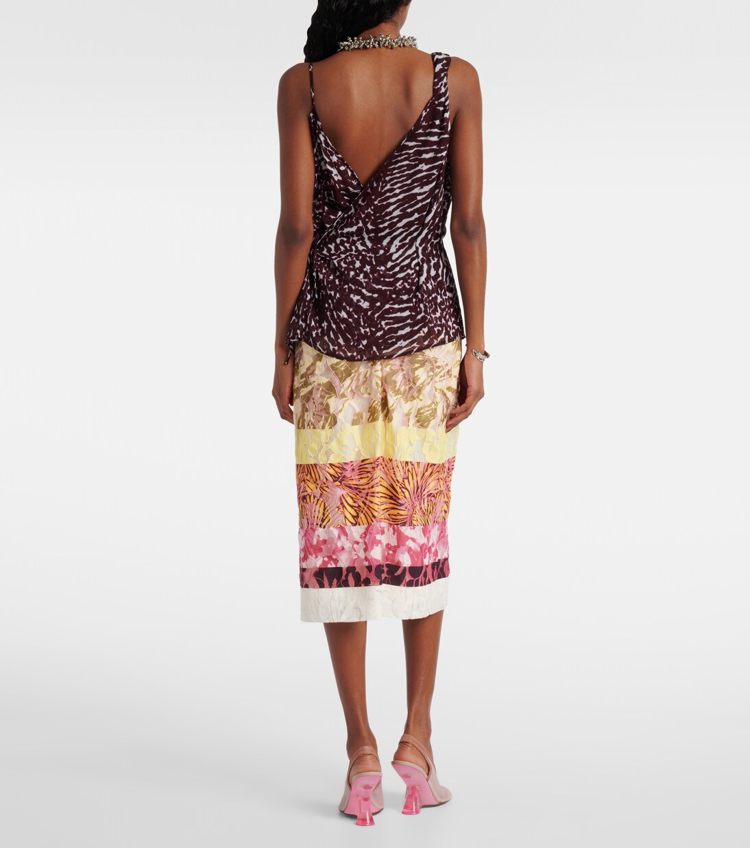 Printed ruffled top | Dries Van Noten