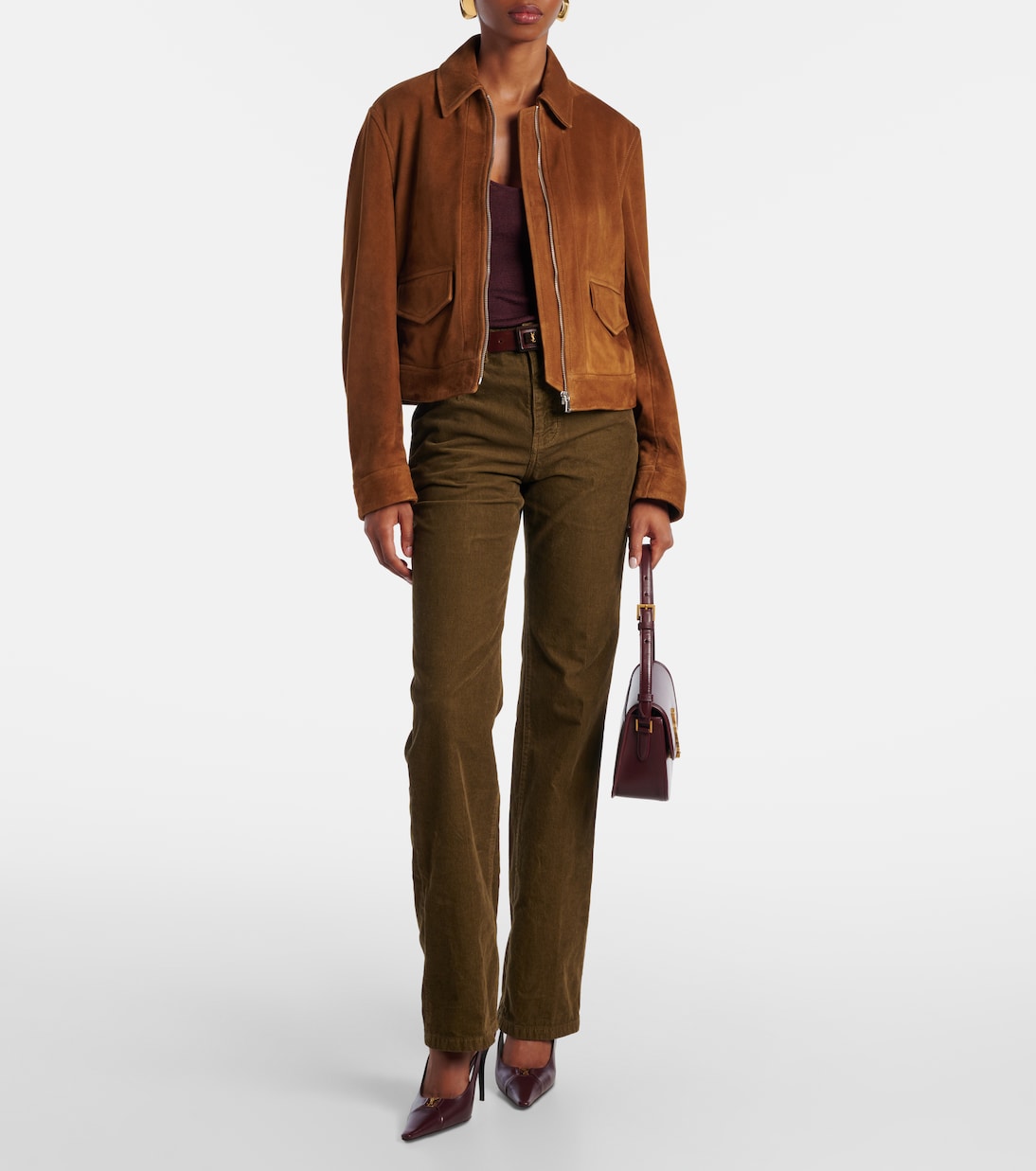 Bomberjacke Vanves aus Veloursleder | Nour Hammour