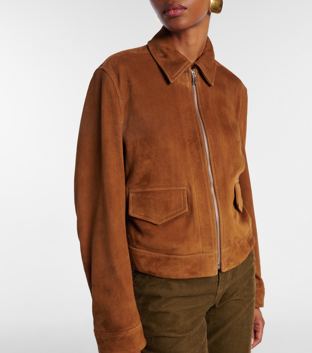 Bomberjacke Vanves aus Veloursleder | Nour Hammour