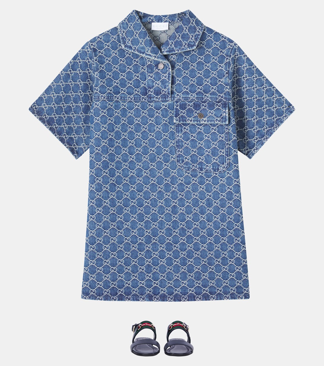 Sandalen Horsebit Web Stripe aus Leder | Gucci Kids