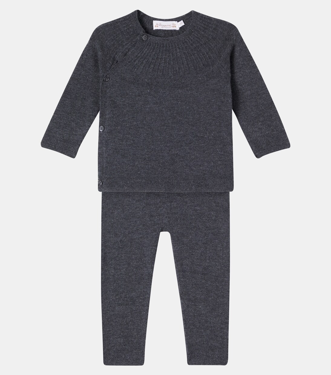 Baby Jina wool and cotton sweater and pants set | Bonpoint
