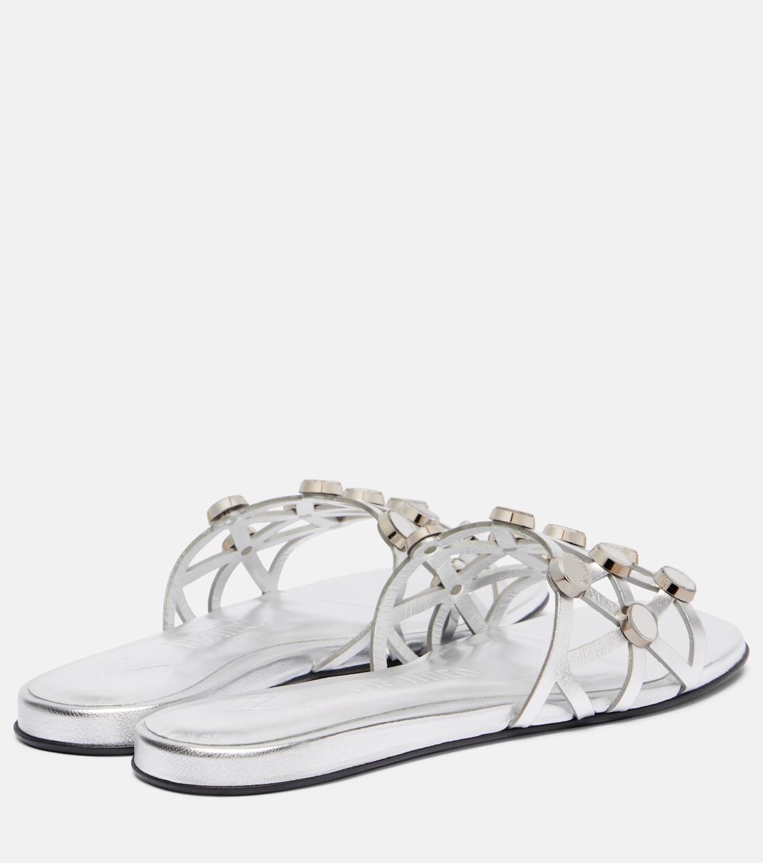 Pantoletten Grid aus Metallic-Leder | The Attico