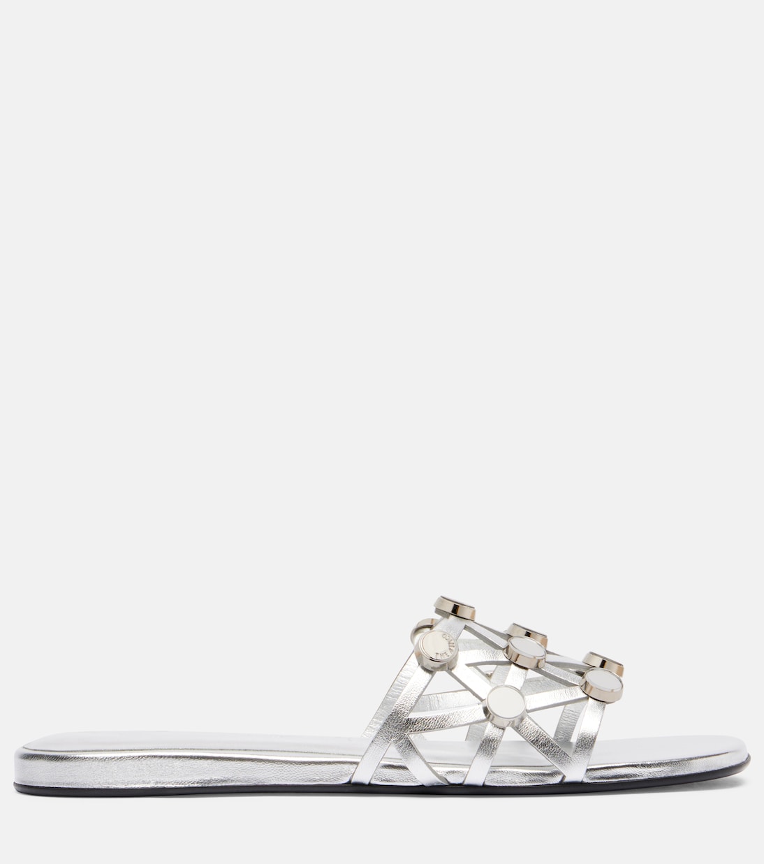 Pantoletten Grid aus Metallic-Leder | The Attico