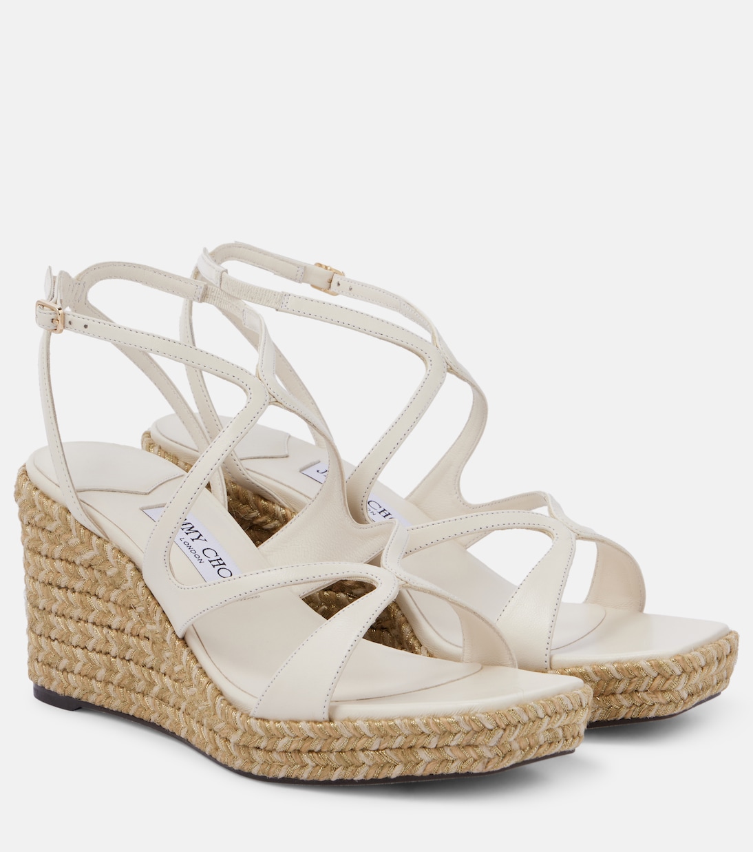 Espadrilles compensées Ayla 85 en cuir | Jimmy Choo