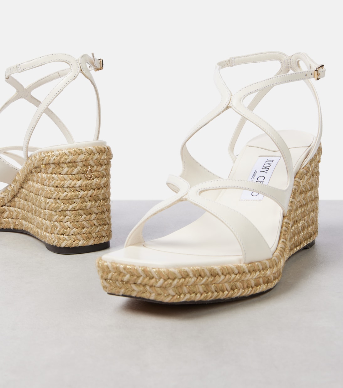 Espadrilles compensées Ayla 85 en cuir | Jimmy Choo