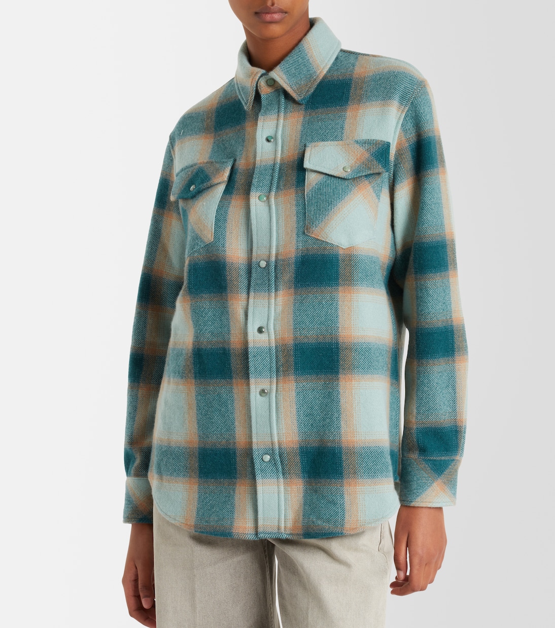 Hemdjacke aus Kaschmir mit Smaragd | God's True Cashmere