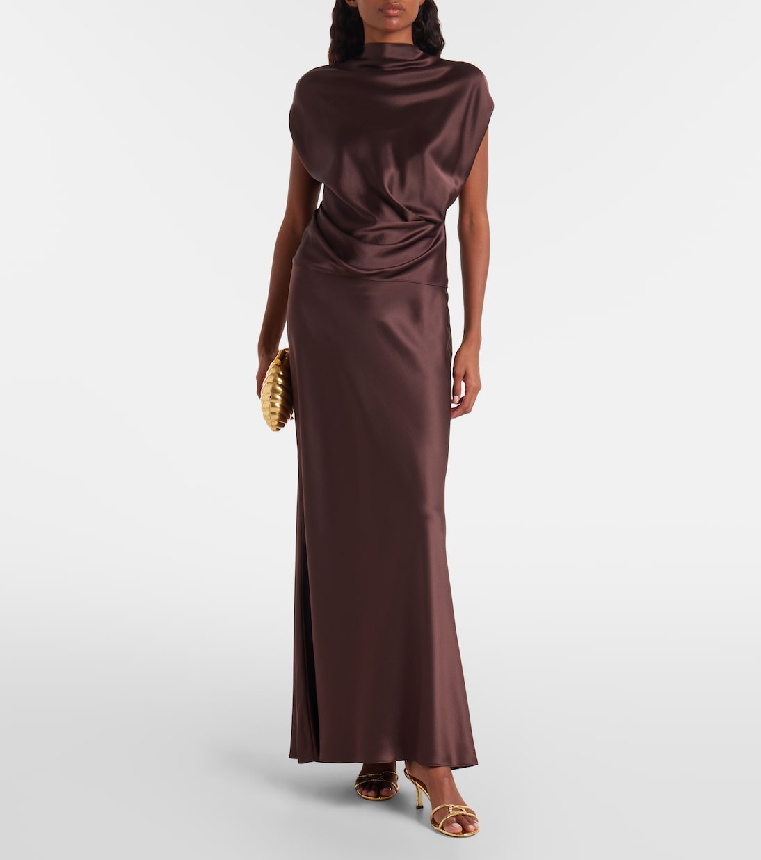 Falda larga en satén de seda | The Sei