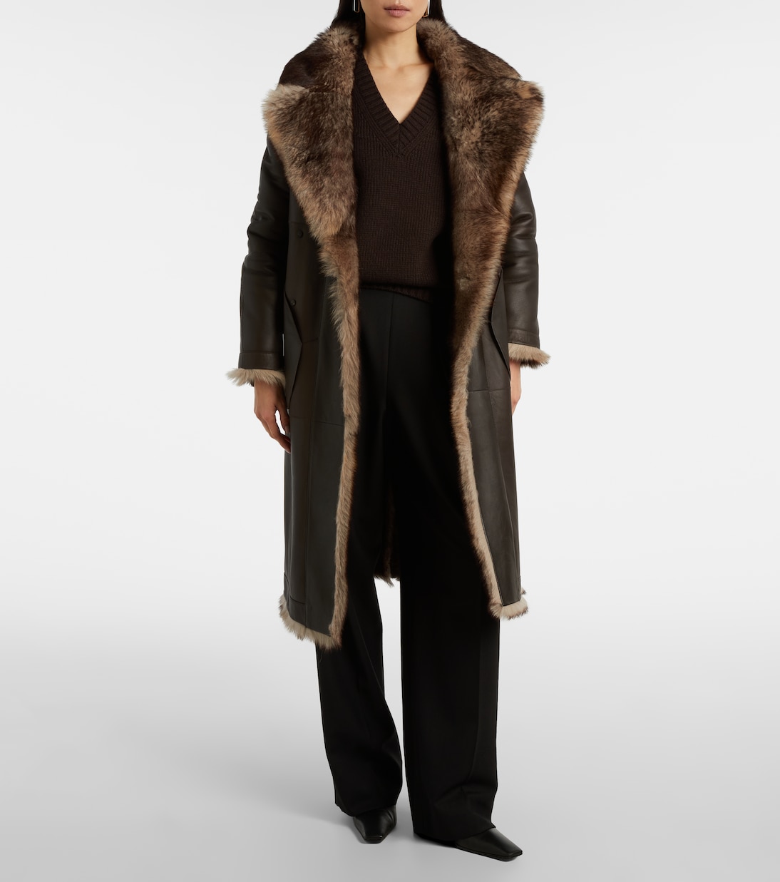 Abrigo de borrego y piel reversible | Yves Salomon