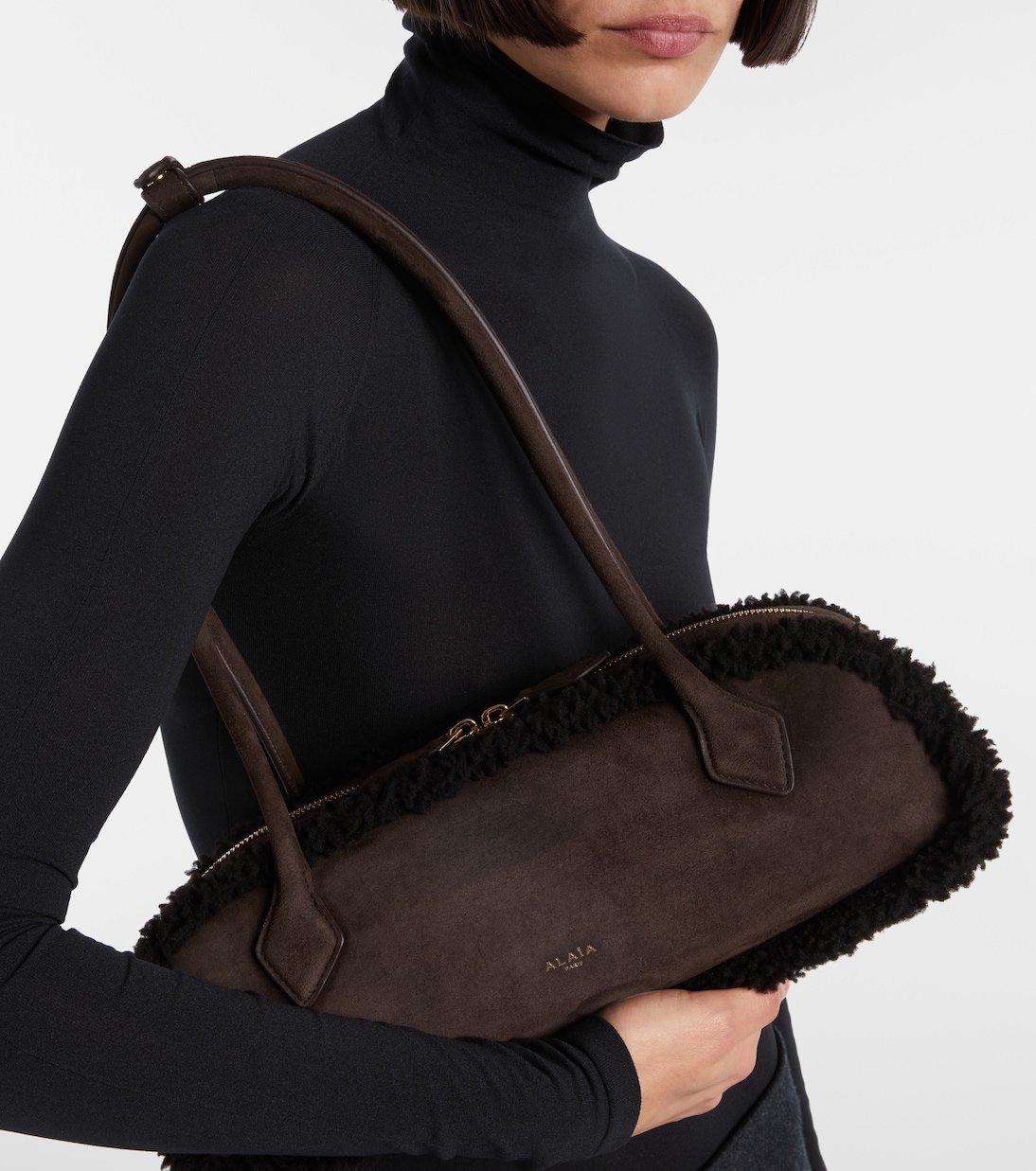Sac Le Teckel Medium en daim | Alaïa