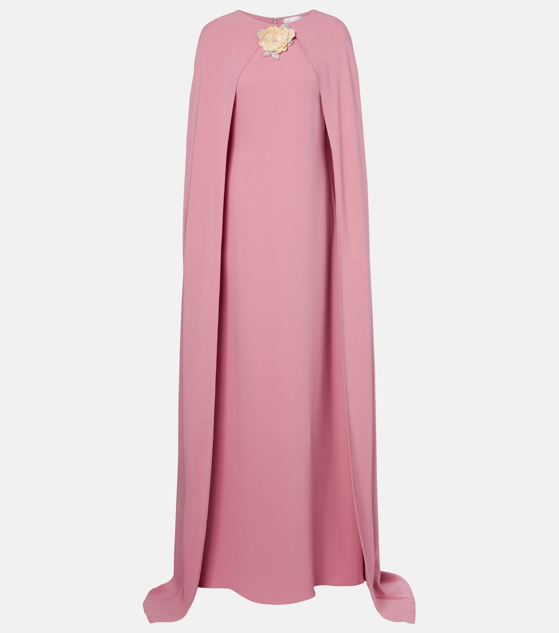 Caped silk-blend georgette gown | Oscar de la Renta