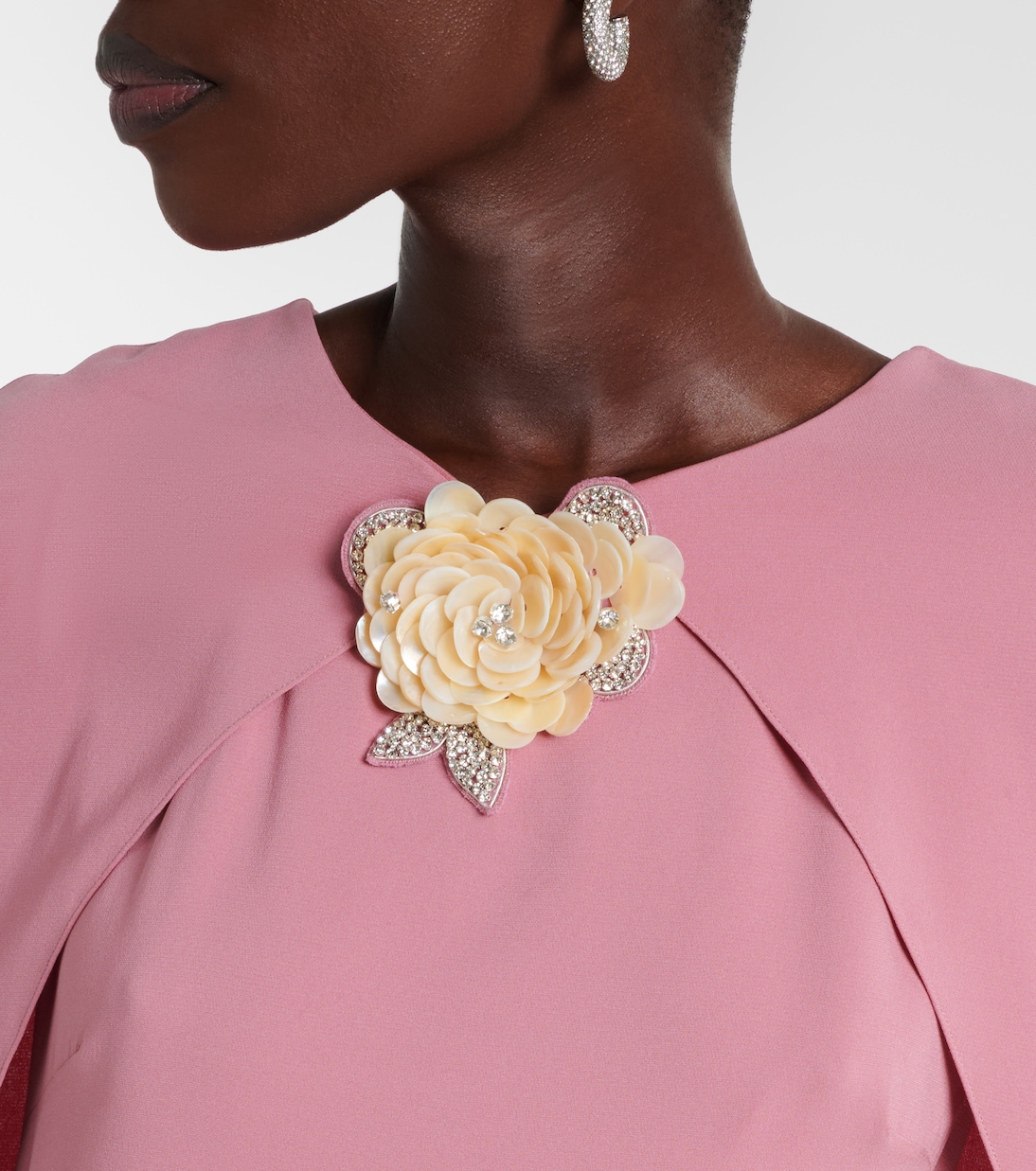 Caped silk-blend georgette gown | Oscar de la Renta