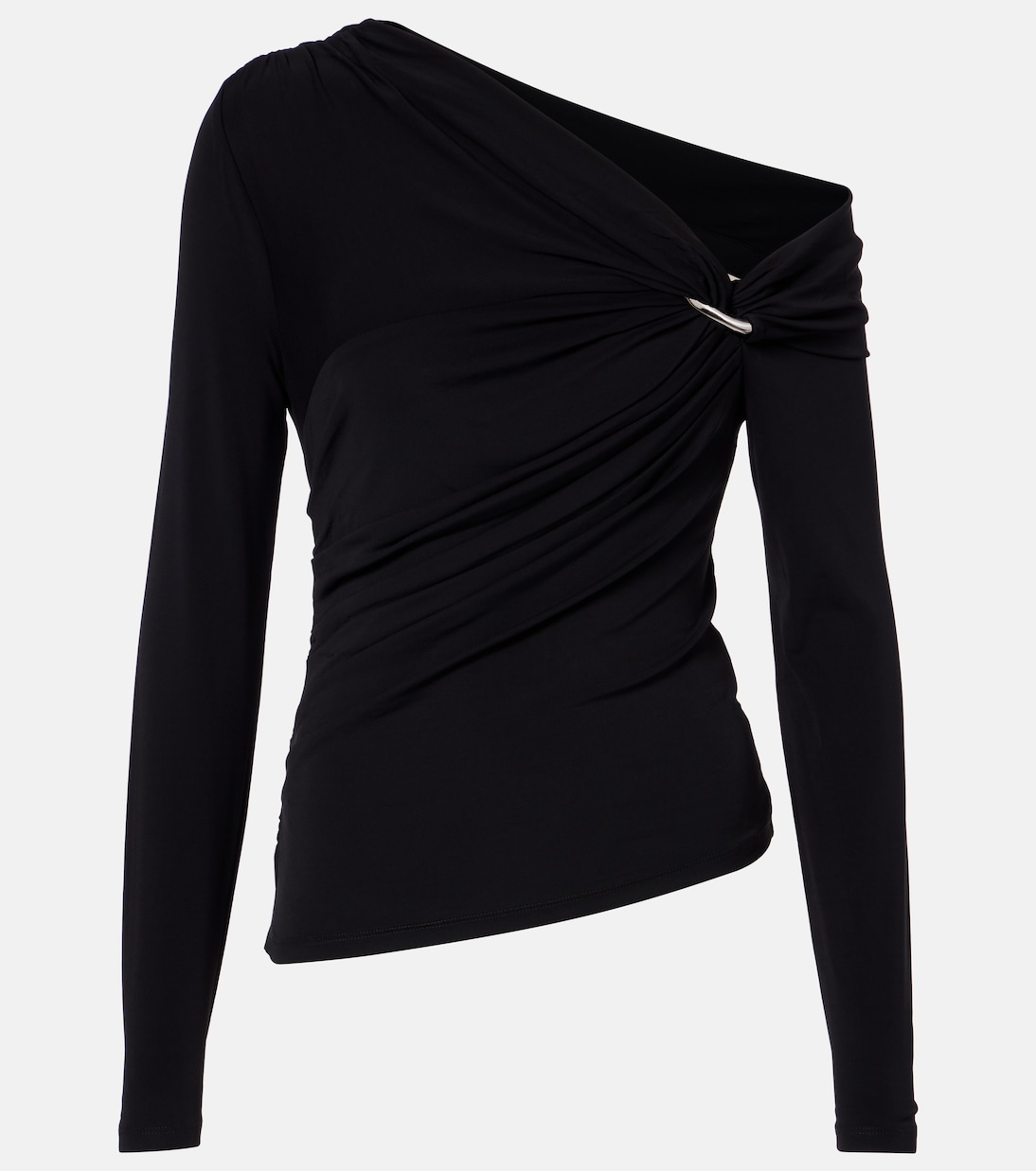 Lozea asymmetric ruched jersey top | Veronica Beard