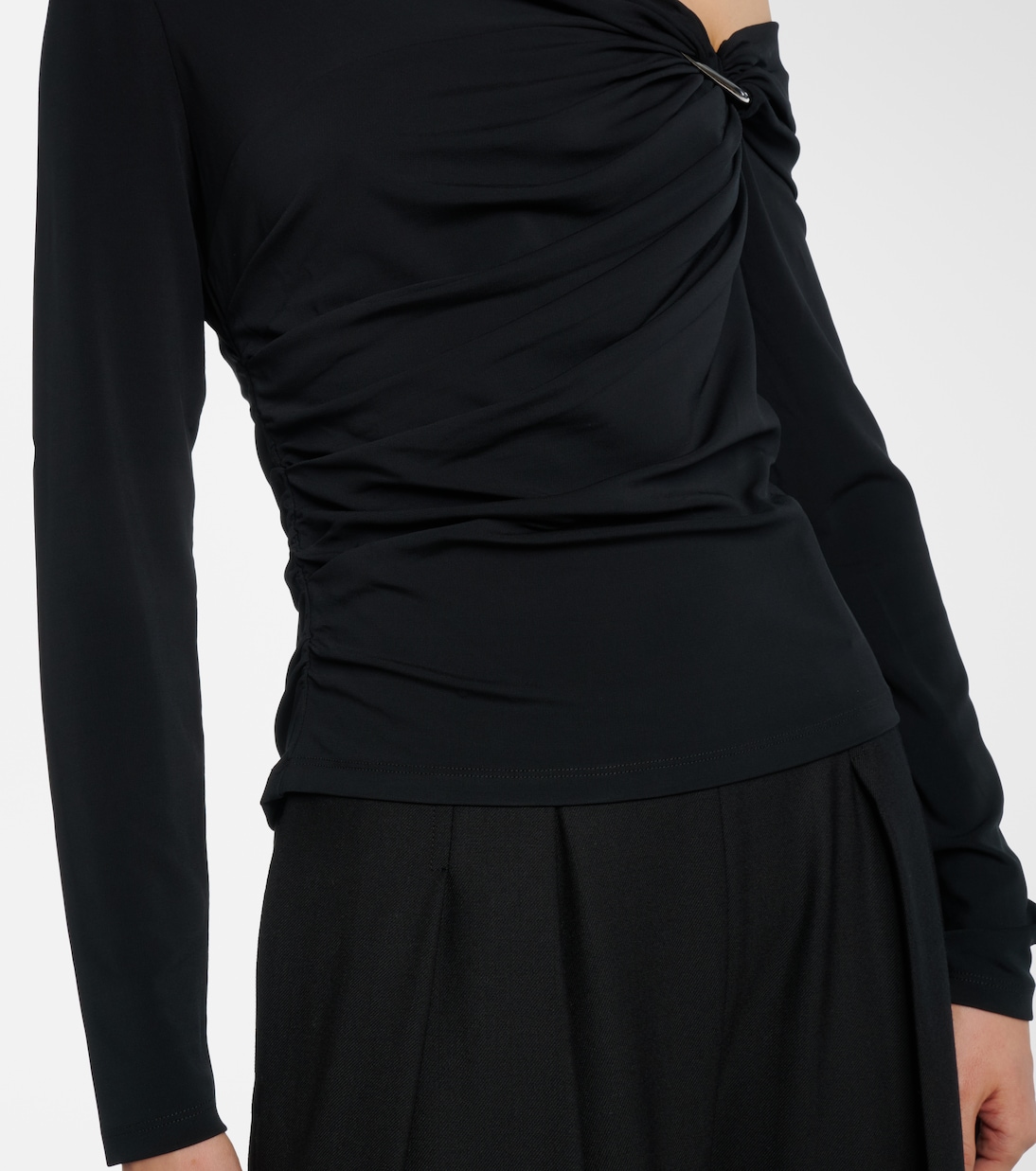 Lozea asymmetric ruched jersey top | Veronica Beard