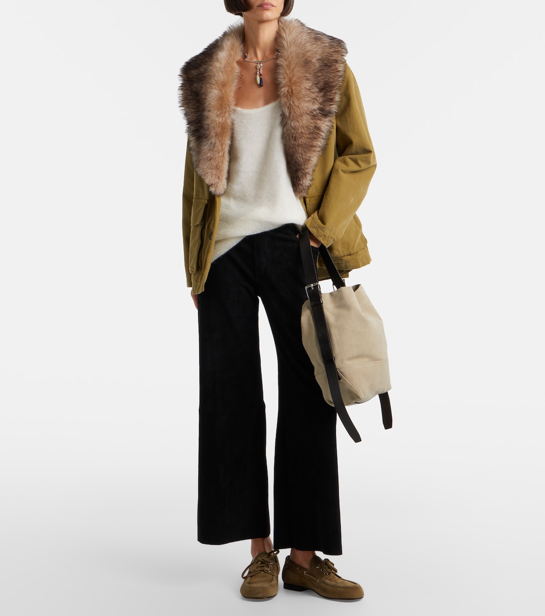 Pantalon ample Lilou en daim | Stouls