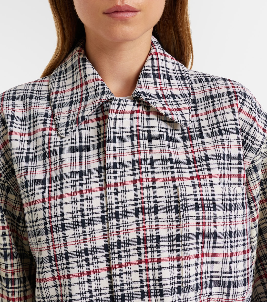 Checked oversized cotton and wool jacket | Victoria Beckham