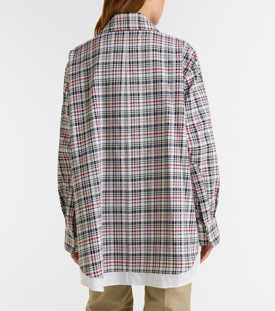Checked oversized cotton and wool jacket | Victoria Beckham