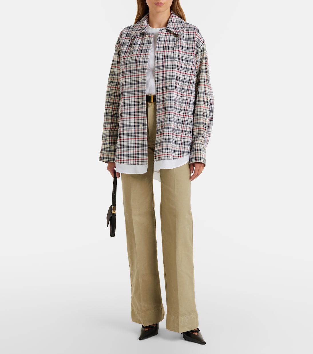 Checked oversized cotton and wool jacket | Victoria Beckham