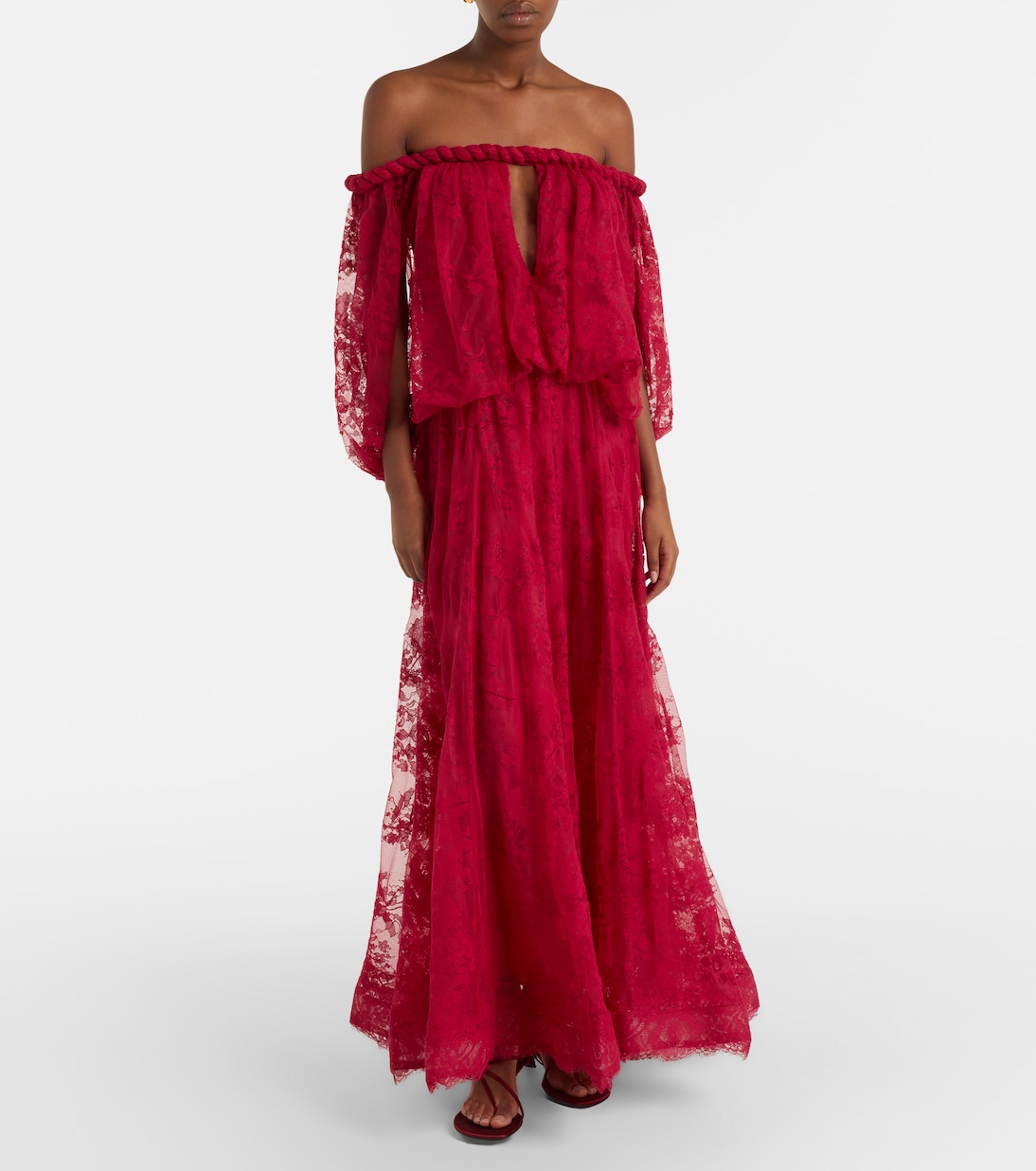 Luna off-shoulder floral lace gown | Zimmermann