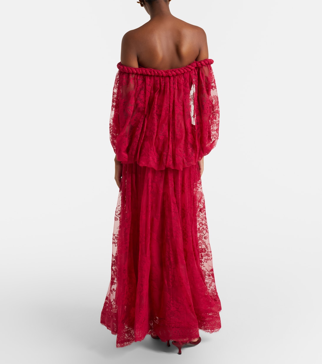 Luna off-shoulder floral lace gown | Zimmermann