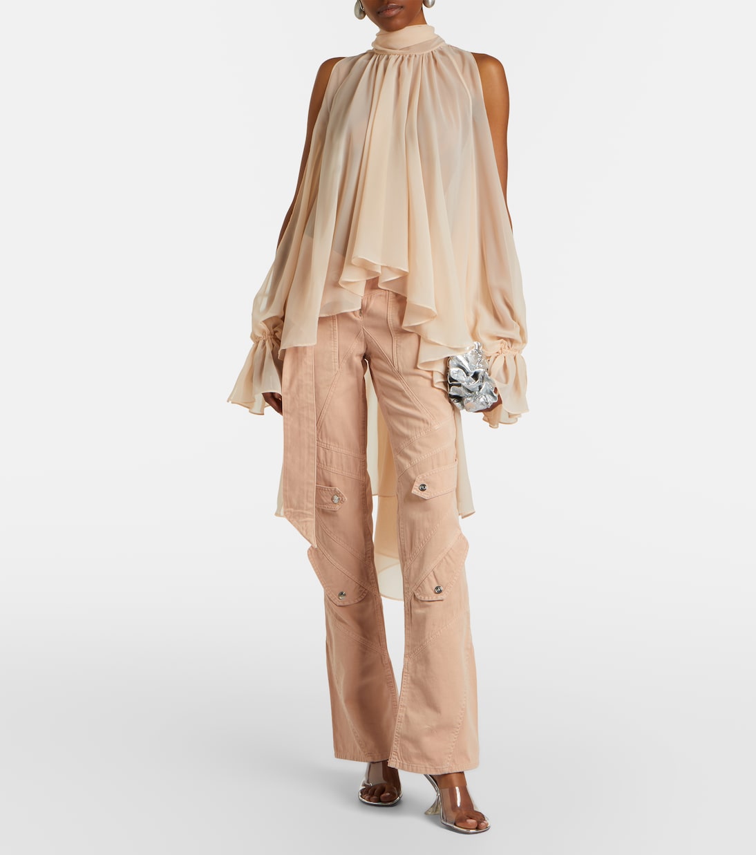 Cotton canvas flared pants | Blumarine