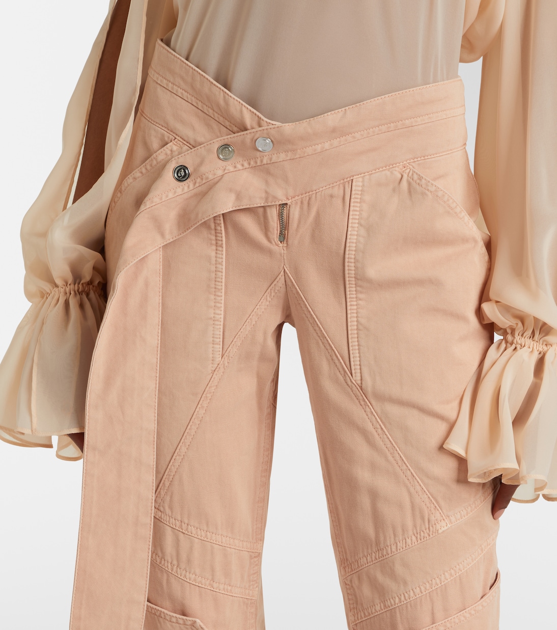 Cotton canvas flared pants | Blumarine