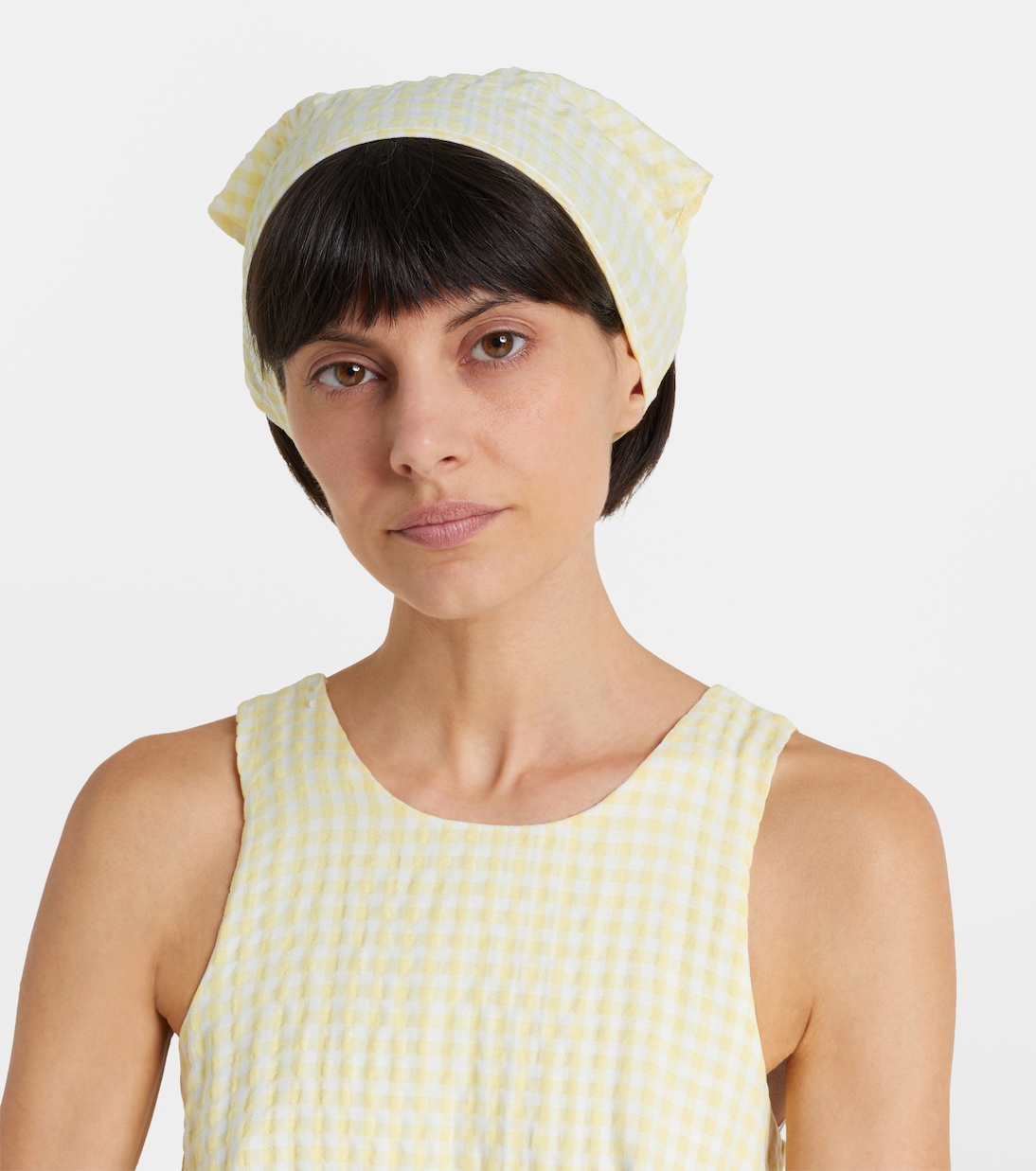 Betsie gingham minidress and scarf set | Montce