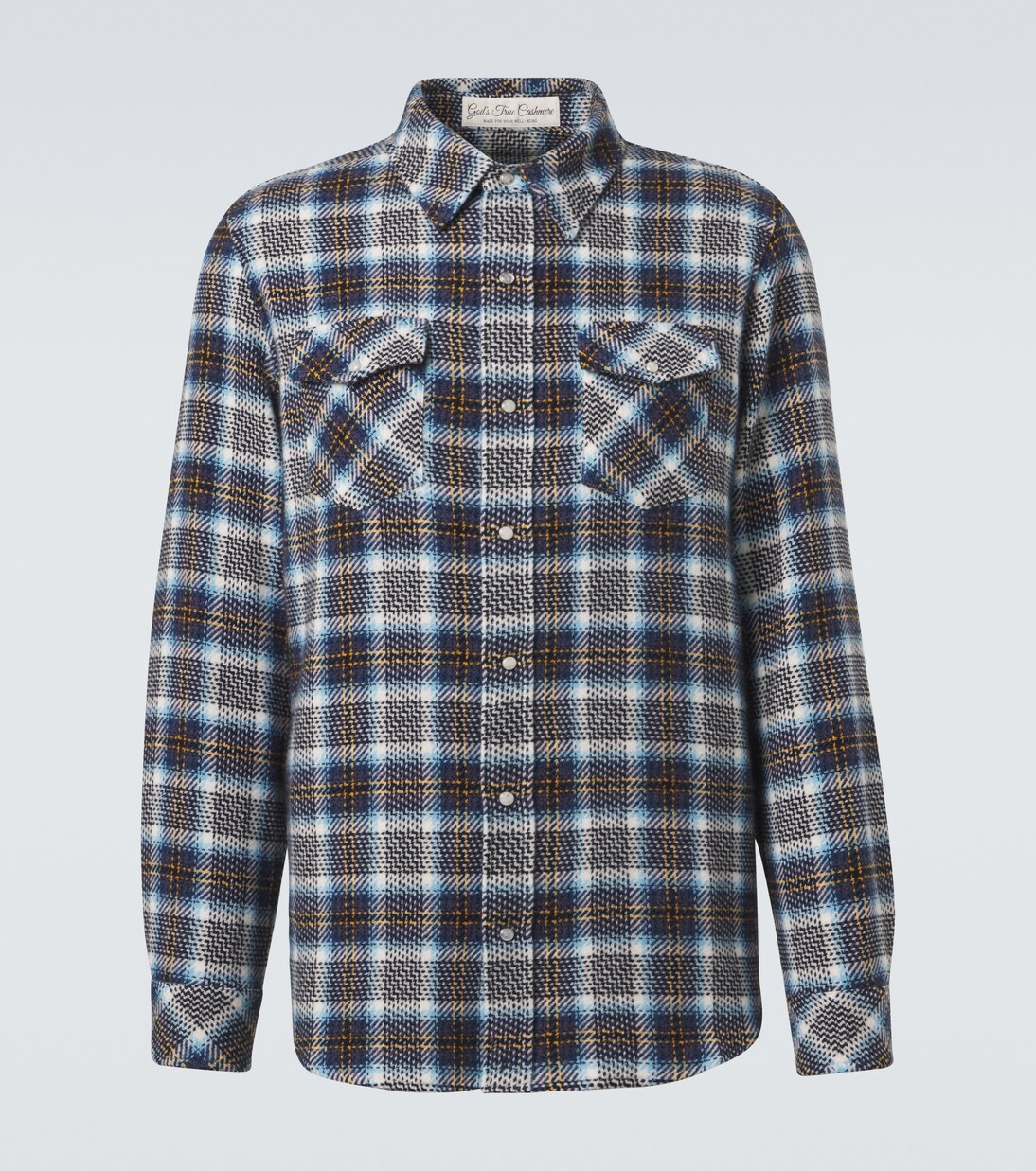 Lightning Storm cashmere shirt with moonstone | God's True Cashmere