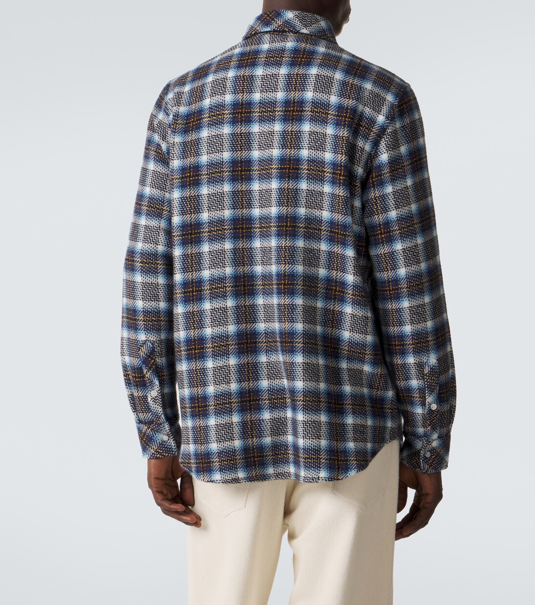 Lightning Storm cashmere shirt with moonstone | God's True Cashmere