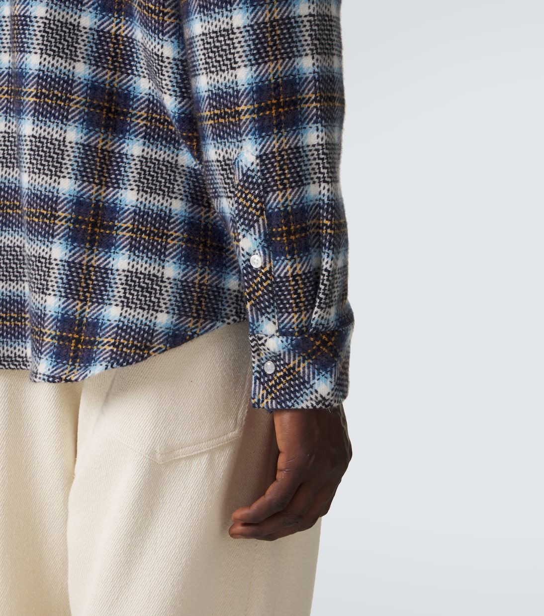 Lightning Storm cashmere shirt with moonstone | God's True Cashmere