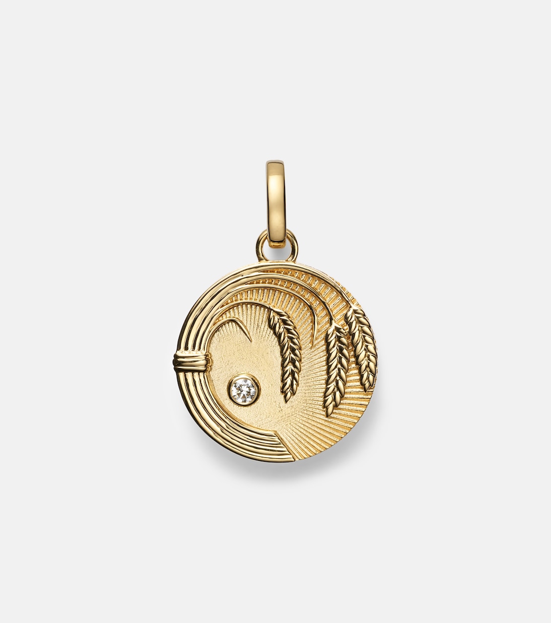 Pendente Infinite Gratitude Braided Wheat Medium in oro 18kt con diamante | FoundRae