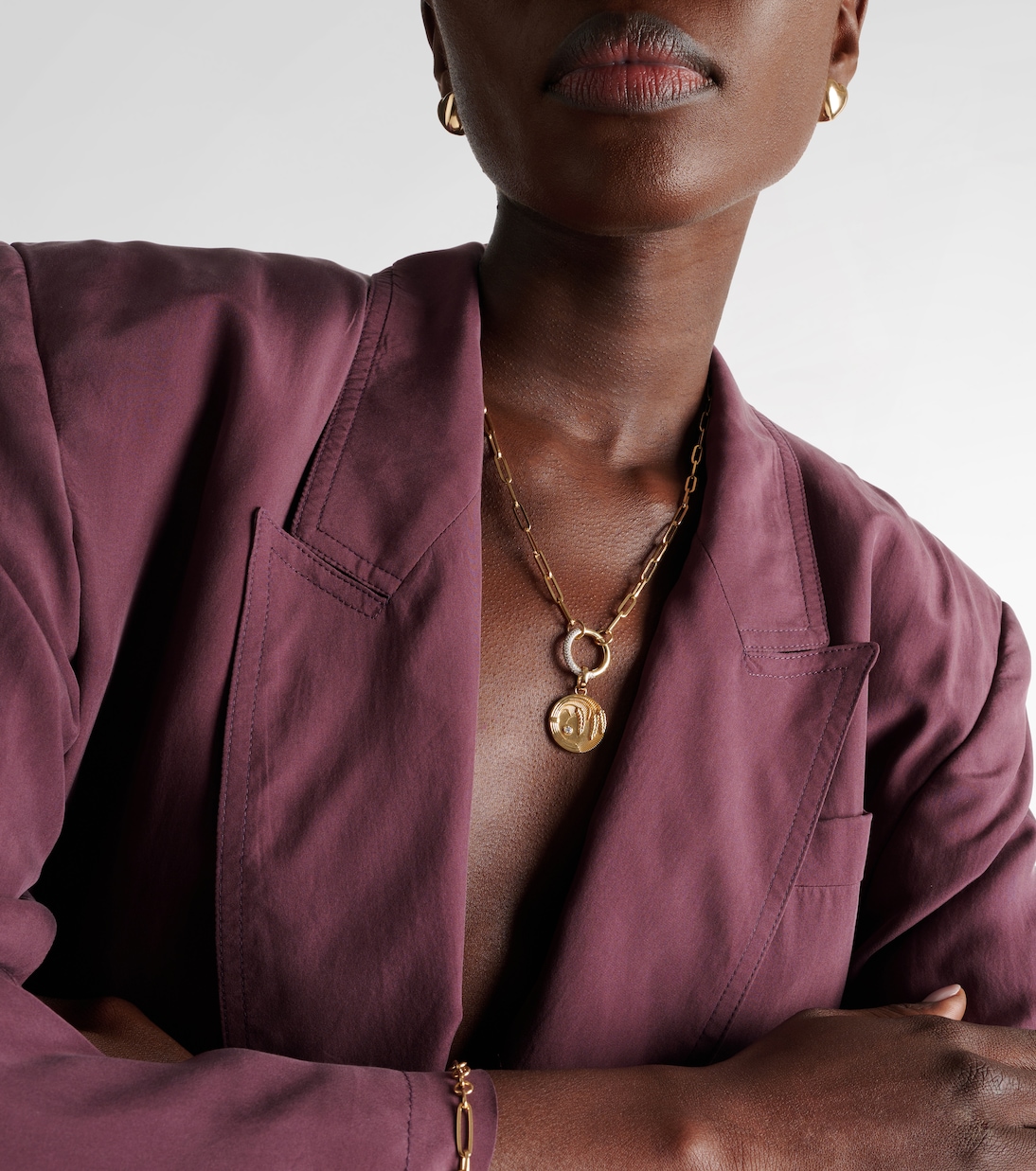 Pendente Infinite Gratitude Braided Wheat Medium in oro 18kt con diamante | FoundRae